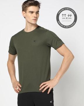 men ribbed no days off structure regular fit crew-neck t-shirt