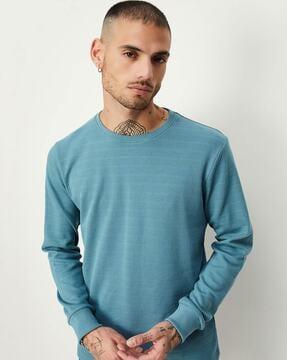 men ribbed round-neck t-shirt