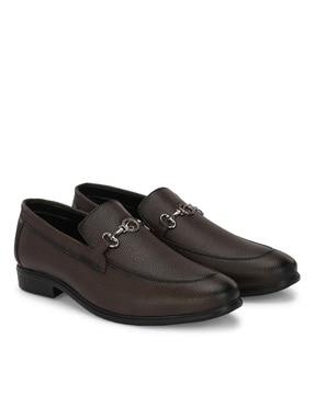 men round-toe bit loafers