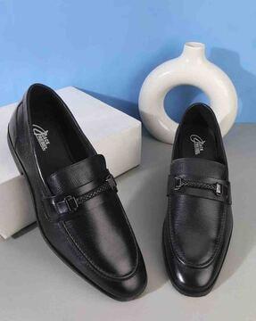 men round-toe bit loafers