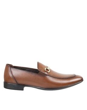 men round-toe bit loafers