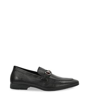 men round-toe bit loafers