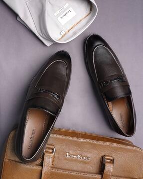 men round-toe bit loafers