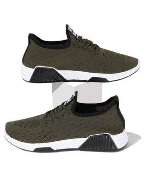 men round-toe casual shoes with lace fastening