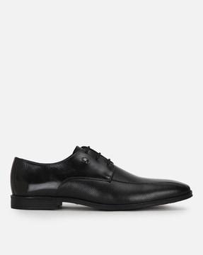 men round-toe derby shoes