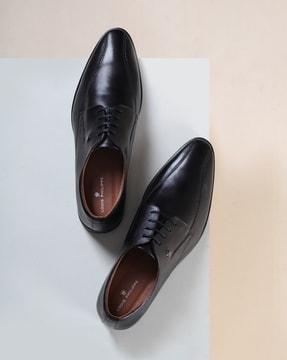 men round-toe derby shoes