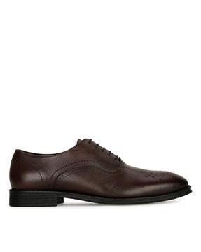 men round-toe formal lace-up shoes