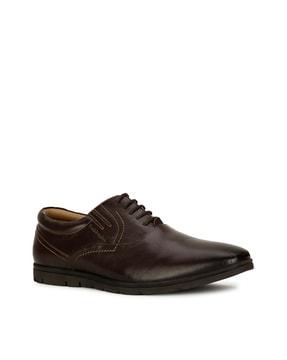 men round-toe formal lace-up shoes