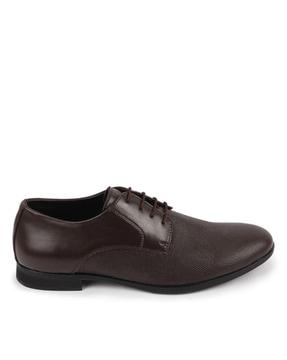 men round-toe formal lace-up shoes