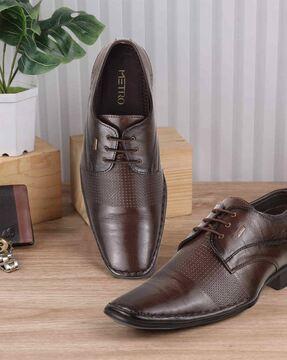 men round-toe formal lace-up shoes