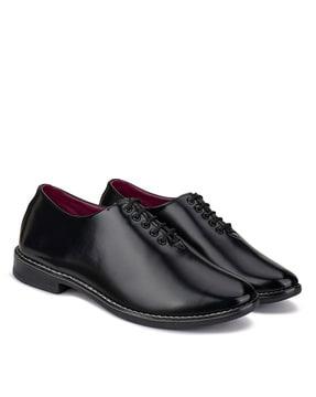 men round-toe formal shoes with lace fastening