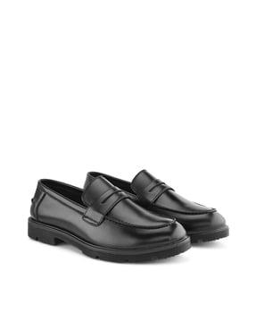 men round-toe formal slip-on shoes