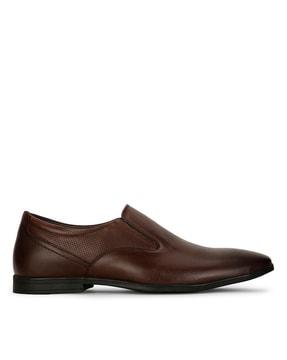 men round-toe formal slip-on shoes