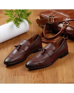 men round-toe formal slip-on shoes