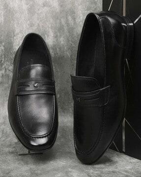 men round-toe formal slip-on shoes