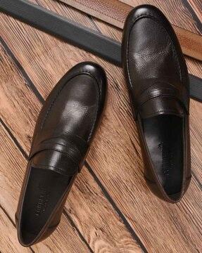 men round-toe formal slip-on shoes