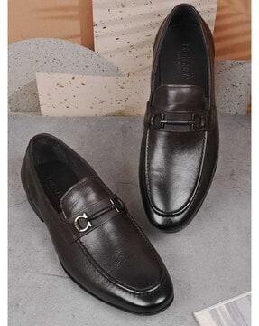 men round-toe formal slip-on shoes