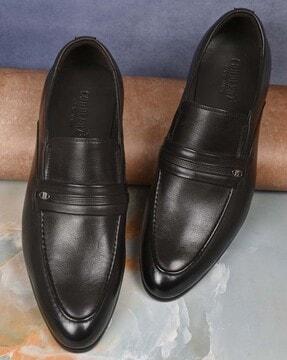 men round-toe formal slip-on shoes