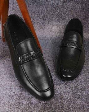 men round-toe formal slip-on shoes