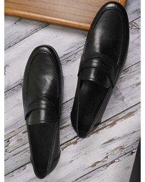 men round-toe formal slip-on shoes