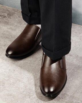 men round-toe formal slip-on shoes