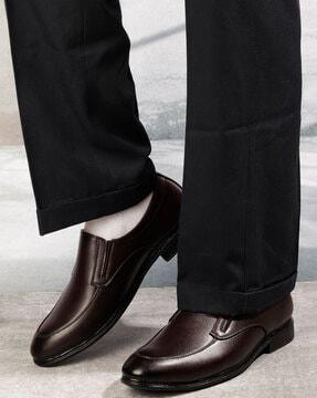 men round-toe formal slip-on shoes