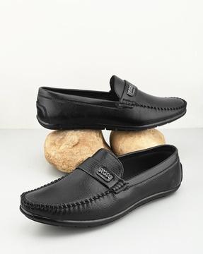 men round-toe formal slip-on shoes