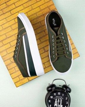 men round-toe lace-up casual shoes