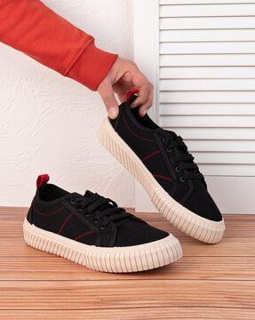 men round-toe lace-up casual shoes