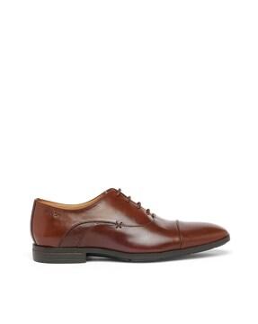 men round-toe lace-up derbys