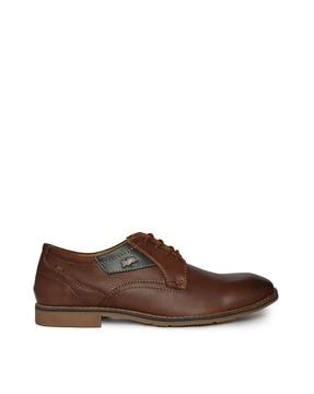 men round-toe lace-up derbys