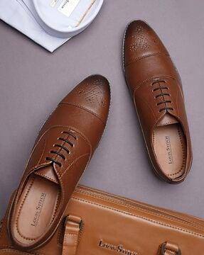 men round-toe lace-up derbys