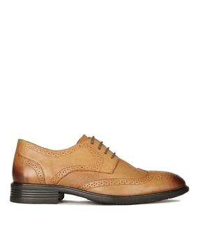 men round-toe lace-up formal shoes