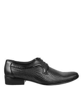 men round-toe lace-up formal shoes