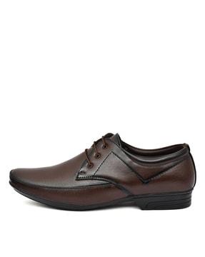 men round-toe lace-up formal shoes