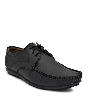 men round-toe lace-up formal shoes