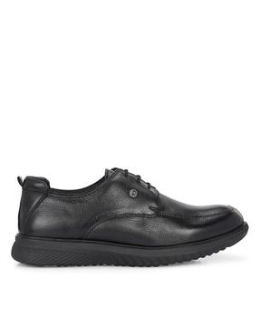 men round-toe lace-up formal shoes