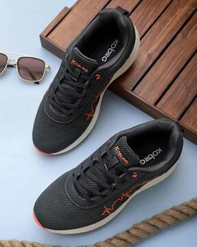 men round-toe lace-up running shoes