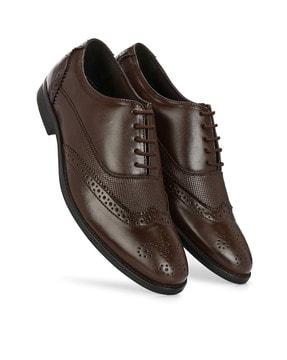 men round-toe lace-up shoes