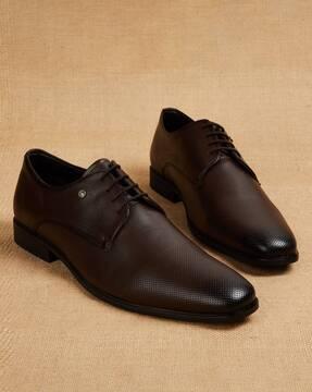 men round-toe lace-up shoes