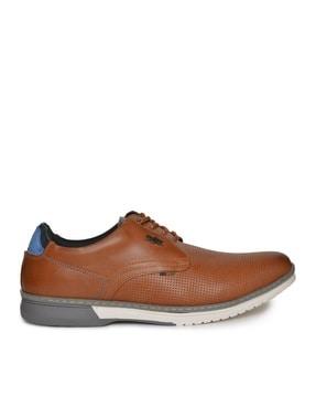 men round-toe lace-up shoes