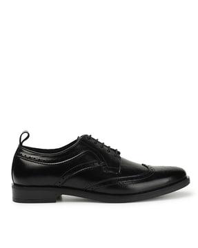 men round-toe lace-up shoes