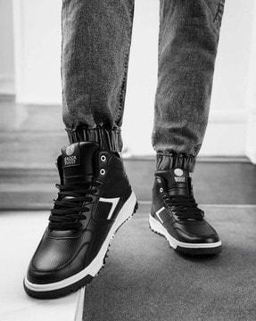 men round-toe lace-up shoes