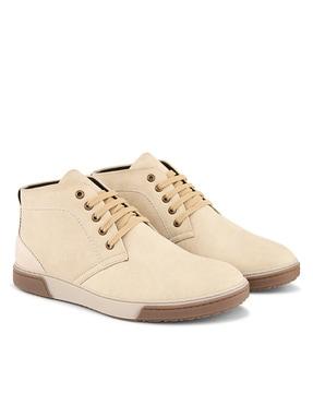 men round-toe lace-up shoes