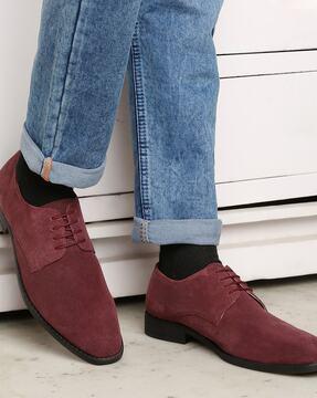 men round-toe lace-up shoes