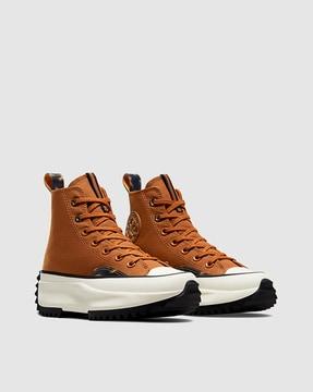 men round-toe lace-up sneakers