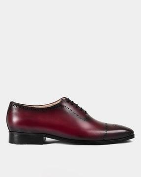 men round-toe leather brouges