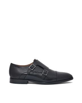 men round-toe leather monks