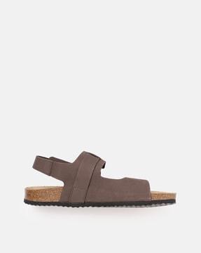 men round-toe sandals with buckle fastening