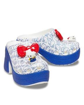 men round-toe slip-on clogs with applique